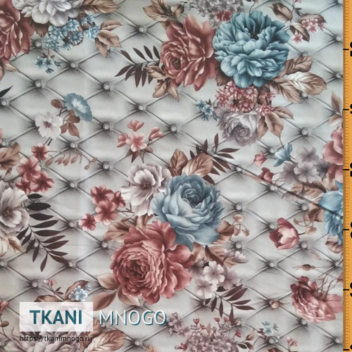 Фото фактуры микровелюра “M101-2A” мультиколор, цветы.